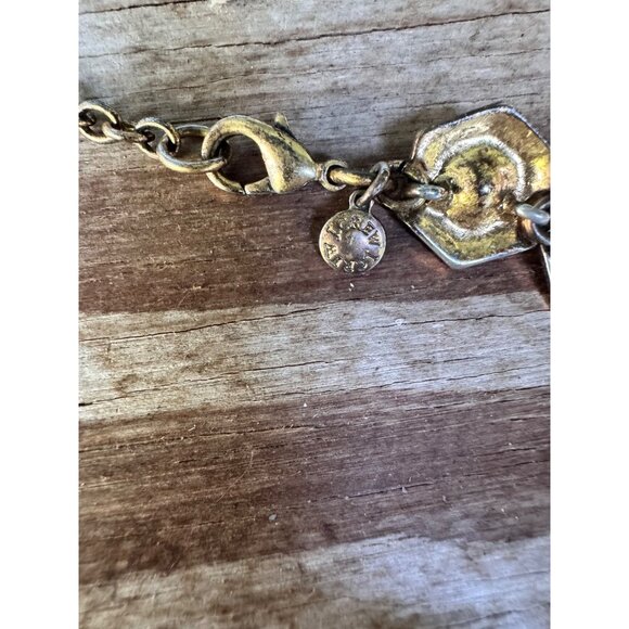 J Crew Gold Hexagonal Statement Necklace With Crystal Accents Lobster Clasp - Picture 6 of 6